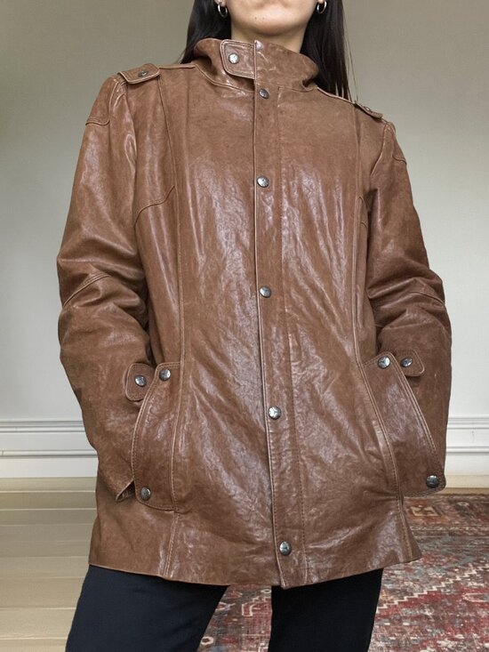 Danier Jackets & Blazers - Vintage Danier military leather jacket